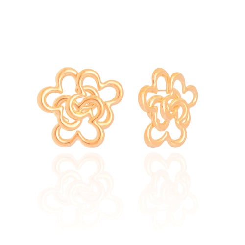 Brinco Flor Entrelaçada 3.0 cm Banhado a Ouro 18K