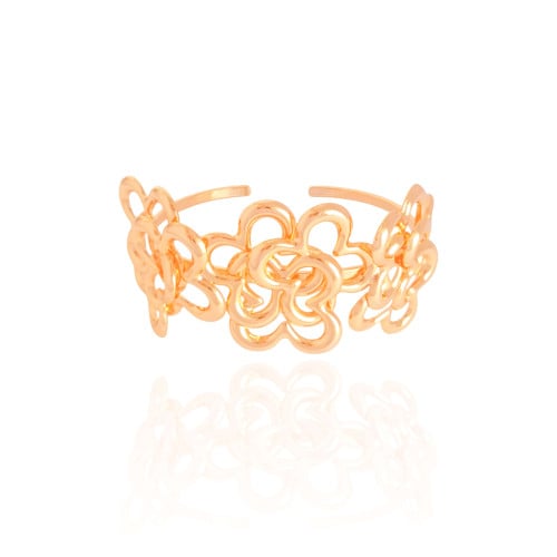 Bracelete Flores Entrelaçadas Banhado a Ouro 18K