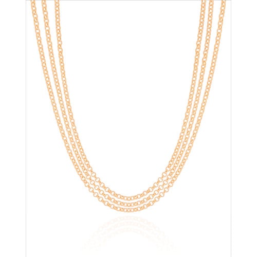Choker Tripla Elos Portugueses Banhado a Ouro 18K