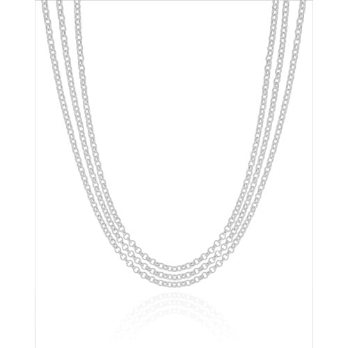 Choker Tripla Elos Portugueses Ródio Branco