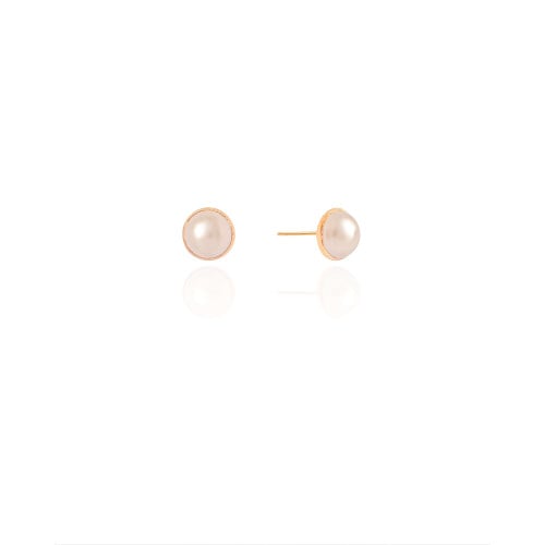 Brinco Pérola 8 mm Banhado a Ouro 18K