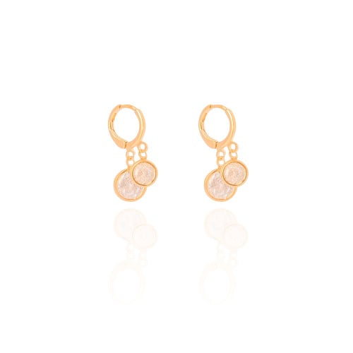 Brinco Argola Click Pontos de Luz Cristal 2.5 cm Banhado a Ouro 18K