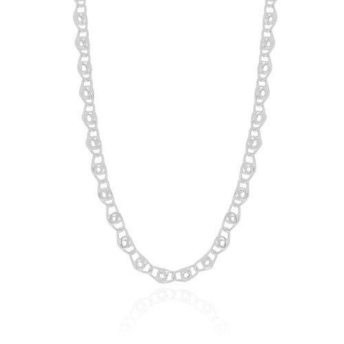 Choker Piastrine 5 mm Ródio Branco