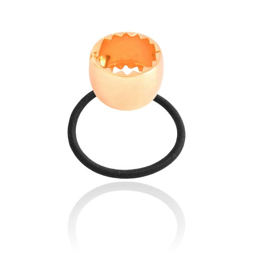 Pony Cuff Tubo Liso Banho Dourado