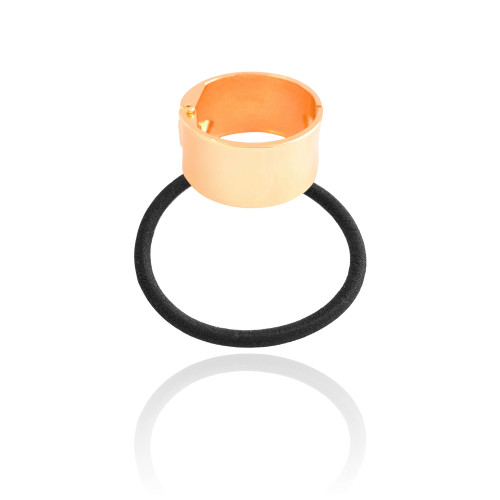 Pony Cuff Tubo Reto Liso Banho Dourado