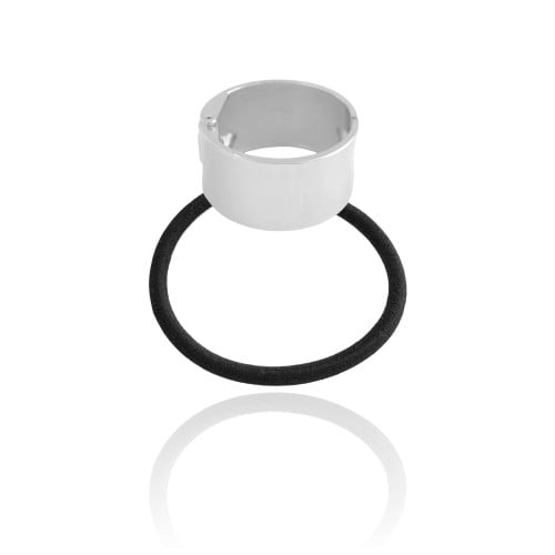 Pony Cuff Tubo Reto Liso Banho Branco