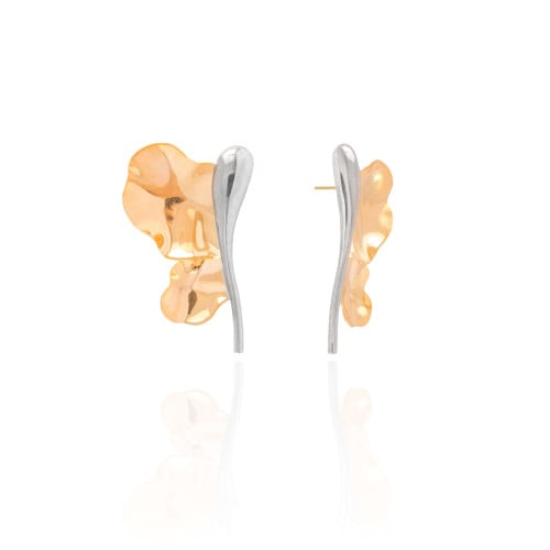 Brinco Libélula Mix de Banhos 3.7 cm Banhado a Ouro 18K