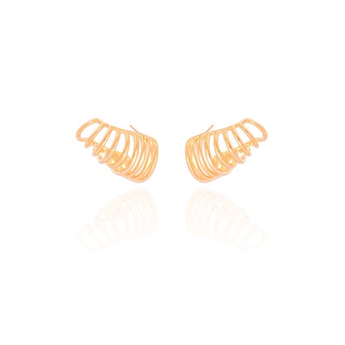 Ear Cuff Filetes Lisos 1.5 cm Banhado a Ouro 18K