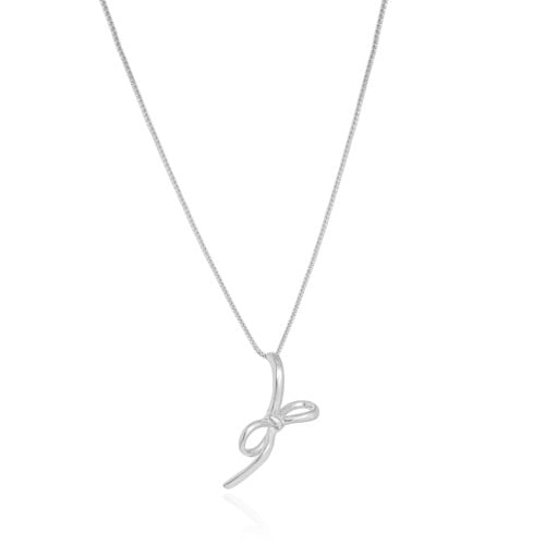 Gargantilha Veneziana Laço Liso Ródio Branco - 45 cm