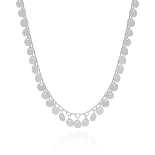 Choker Plaquinhas Lisas 6 mm Ródio Branco
