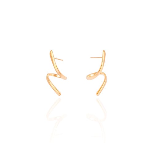 Brinco Orgânico Espiral Liso 2.7 cm Banhado a Ouro 18K