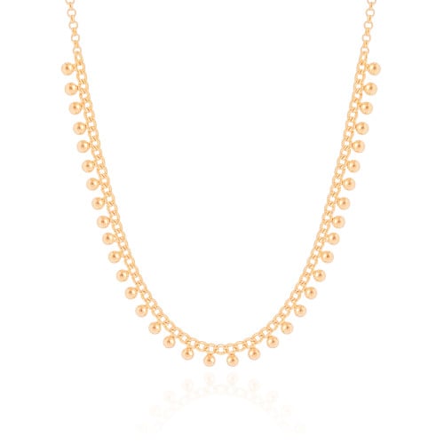 Choker Grumet Bolinhas Lisas Banhado a Ouro 18K