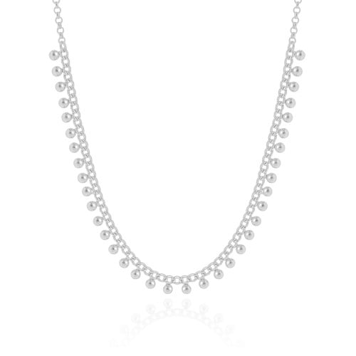 Choker Grumet Bolinhas Lisas Ródio Branco