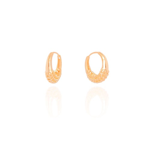Brinco Argola Click Bolinhas Vazadas 1.9 cm Banhado a Ouro 18K