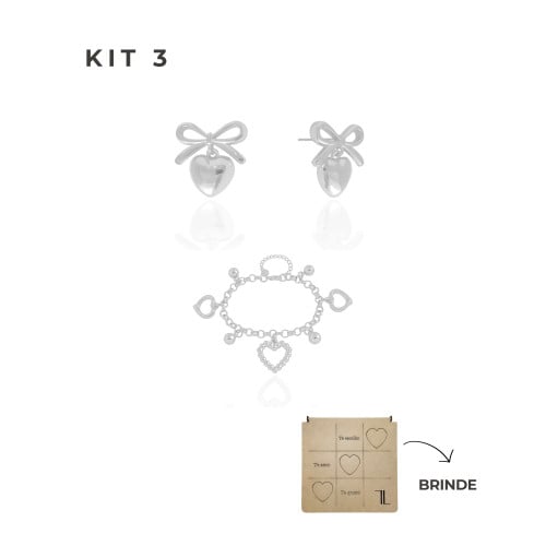 KIT 3 Banho Ródio Branco