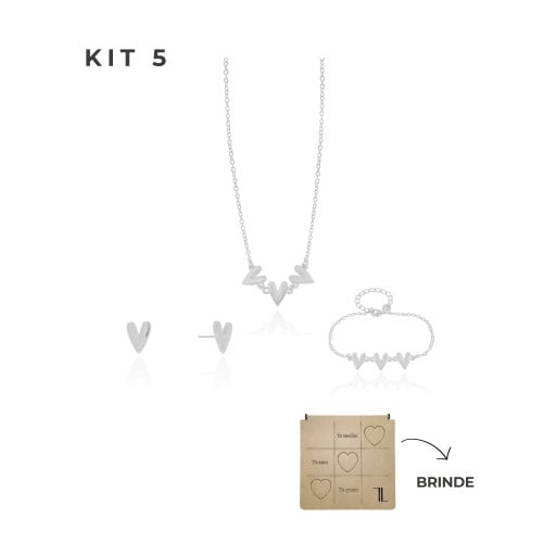KIT 5 Banho Ródio Branco