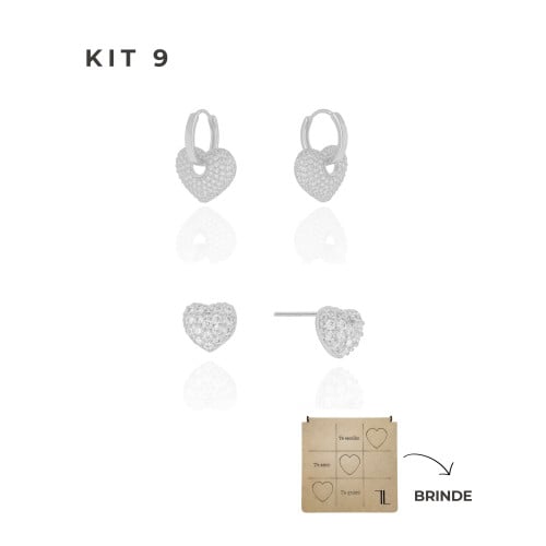 KIT 9 Banho Ródio Branco