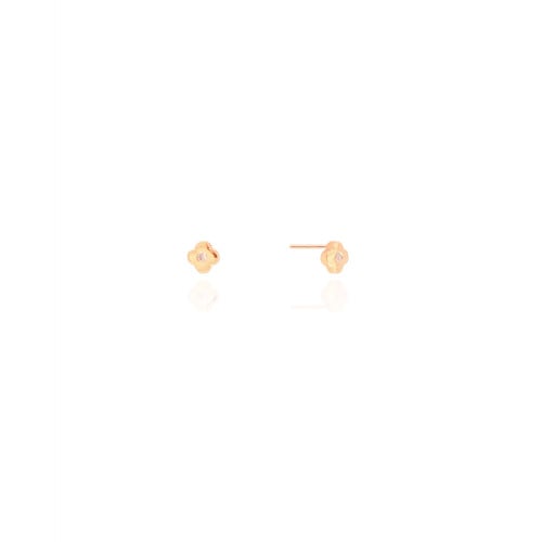 Brinco Flor Ponto de Luz Cristal 5 mm Banhado a Ouro 18K