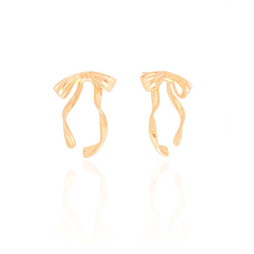 Brinco Laço Torcido 3.1 cm Banhado a Ouro 18K