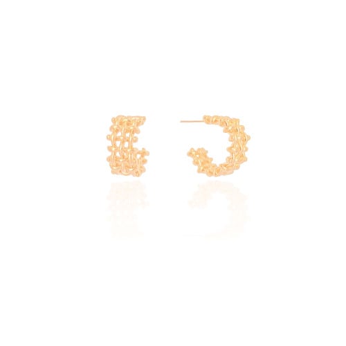 Brinco Argola Tela 1.6 cm Banhado a Ouro 18K