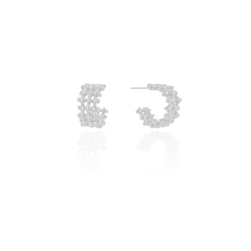 Brinco Argola Tela 1.6 cm Ródio Branco
