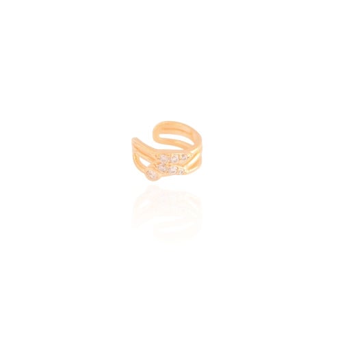 Piercing Filetes Ponto de Luz Cristal Banhado a Ouro 18K