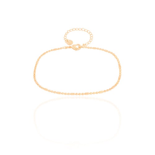 Pulseira Plaquinhas Achatadas 1.5 mm Banhado a Ouro 18K