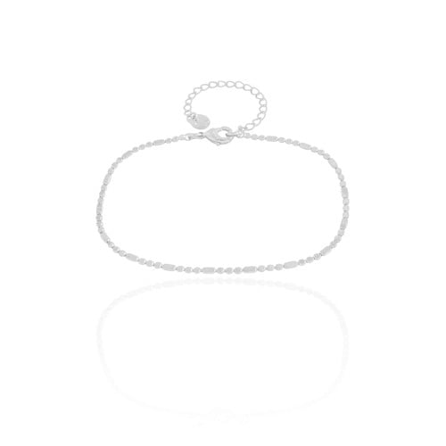 Pulseira Plaquinhas Achatadas 1.5 mm Ródio Branco