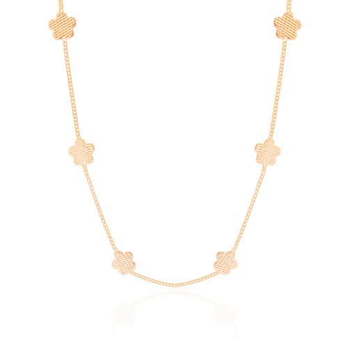 Choker Flores Texturizadas 8 mm Banhado a Ouro 18K