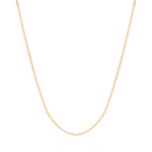Gargantilha Plaquinhas Ovais Achatadas Banhado a Ouro 18K - 40 cm