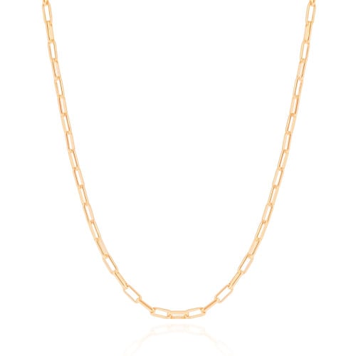 Gargantilha Elos Lisos 3 mm Banhado a Ouro 18K - 45 cm