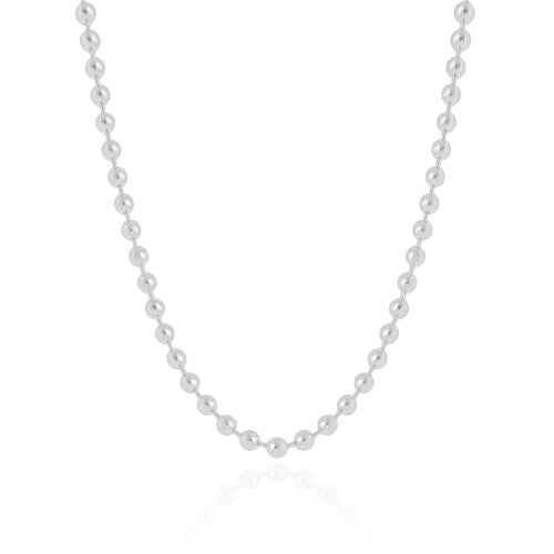 Choker Bolas Lisas 4 mm Ródio Branco