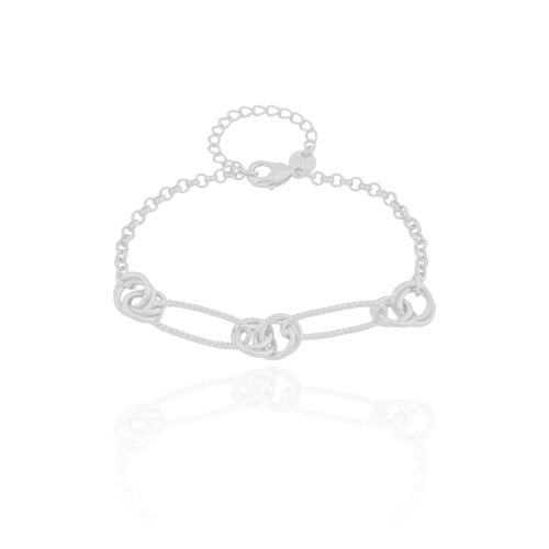 Pulseira Elos Entrelaçados Ródio Branco