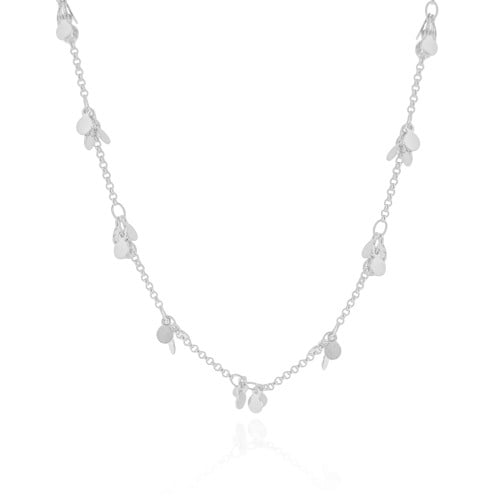Choker Elos Plaquinhas Lisas 3 mm Ródio Branco
