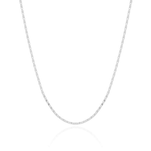 Choker Piastrine 1 mm Ródio Branco