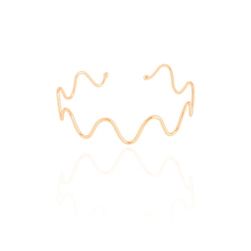 Bracelete Ondas 1.2 cm Banhado a Ouro 18K