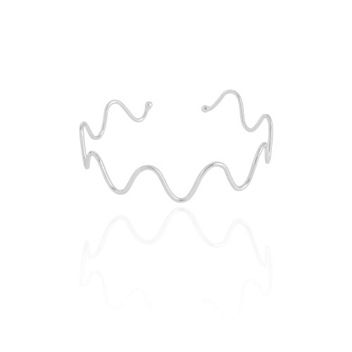 Bracelete Ondas 1.2 cm Ródio Branco