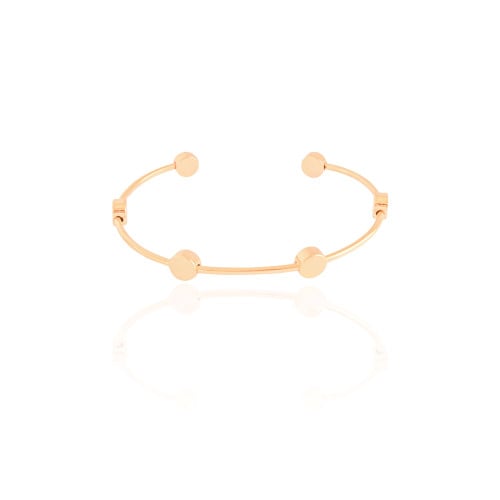 Bracelete Bolas Achatadas Lisas Banhado a Ouro 18K