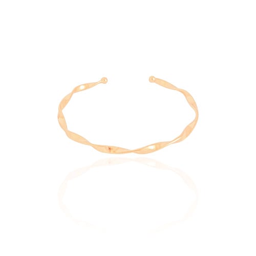 Bracelete Torcido 3 mm Banhado a Ouro 18K