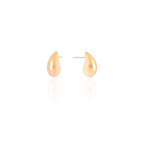 Brinco Gota Lisa Abs 1.6 cm Banhado a Ouro 18K