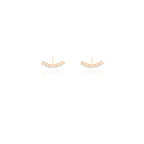 Ear Cuff Cravejado Cristal 1.3 cm Banhado a Ouro 18K