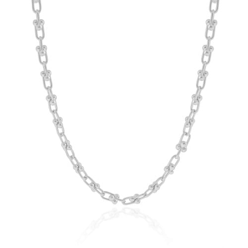 Choker Elos em U 5 mm Ródio Branco