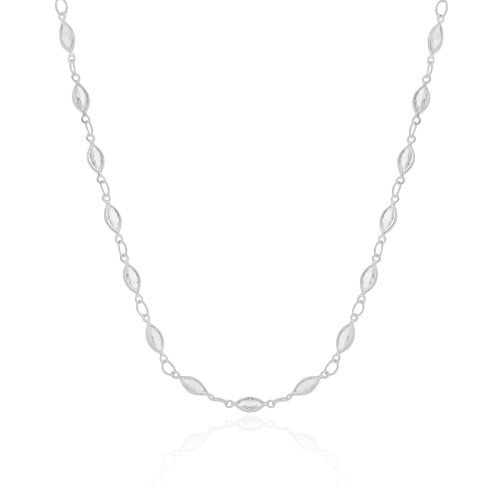 Choker Navetes Cristal Ródio Branco