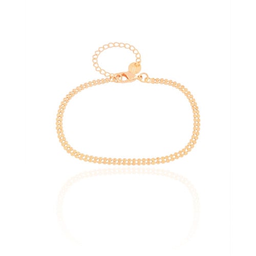 Pulseira Plaquinhas Duplas Banhado a Ouro 18K