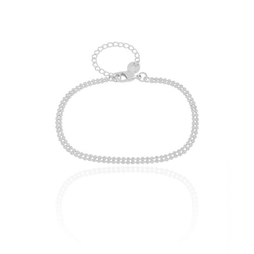 Pulseira Plaquinhas Duplas Ródio Branco