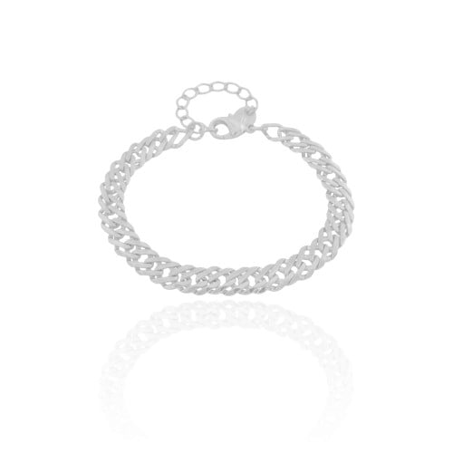 Pulseira Grumet Dupla Ródio Branco