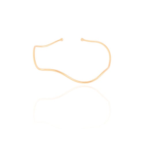 Bracelete Fio Ondas 1 mm Banhado a Ouro 18K
