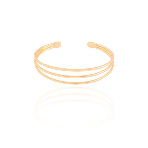 Bracelete Três Fios Banhado a Ouro 18K