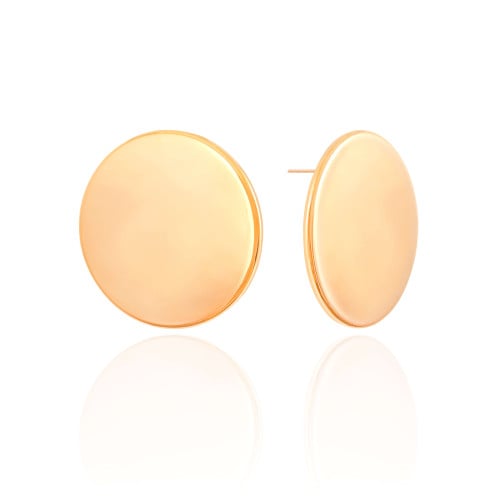 Brinco Redondo Liso 3.7 cm Banhado a Ouro 18K