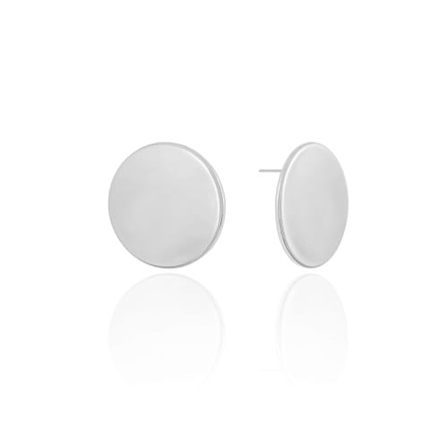 Brinco Redondo Liso 2.5 cm Ródio Branco